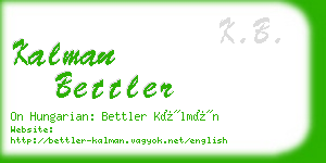 kalman bettler business card